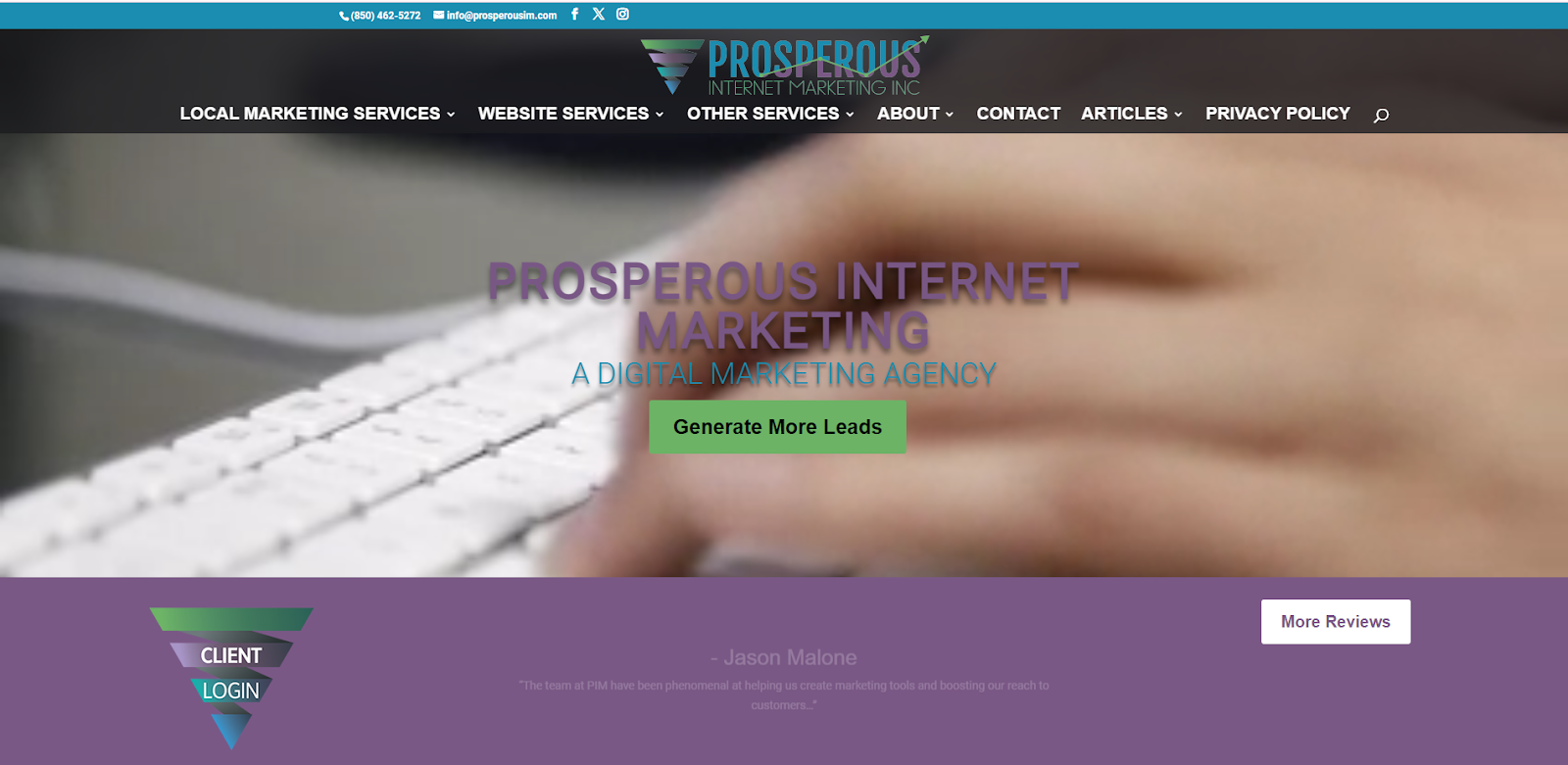 Prosperous I.M. Inc. Website