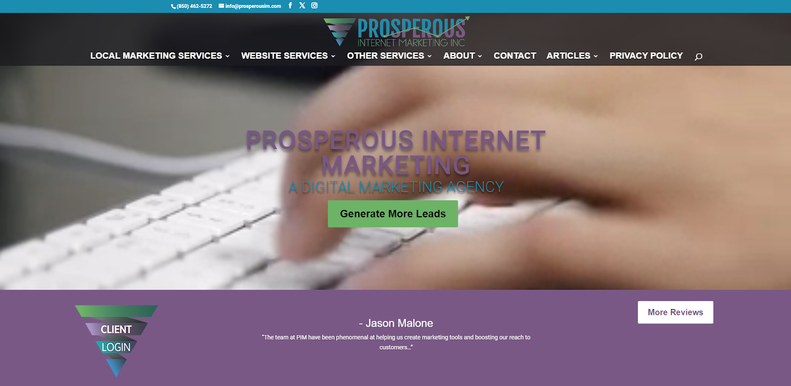 Prosperous I.M. Inc Website