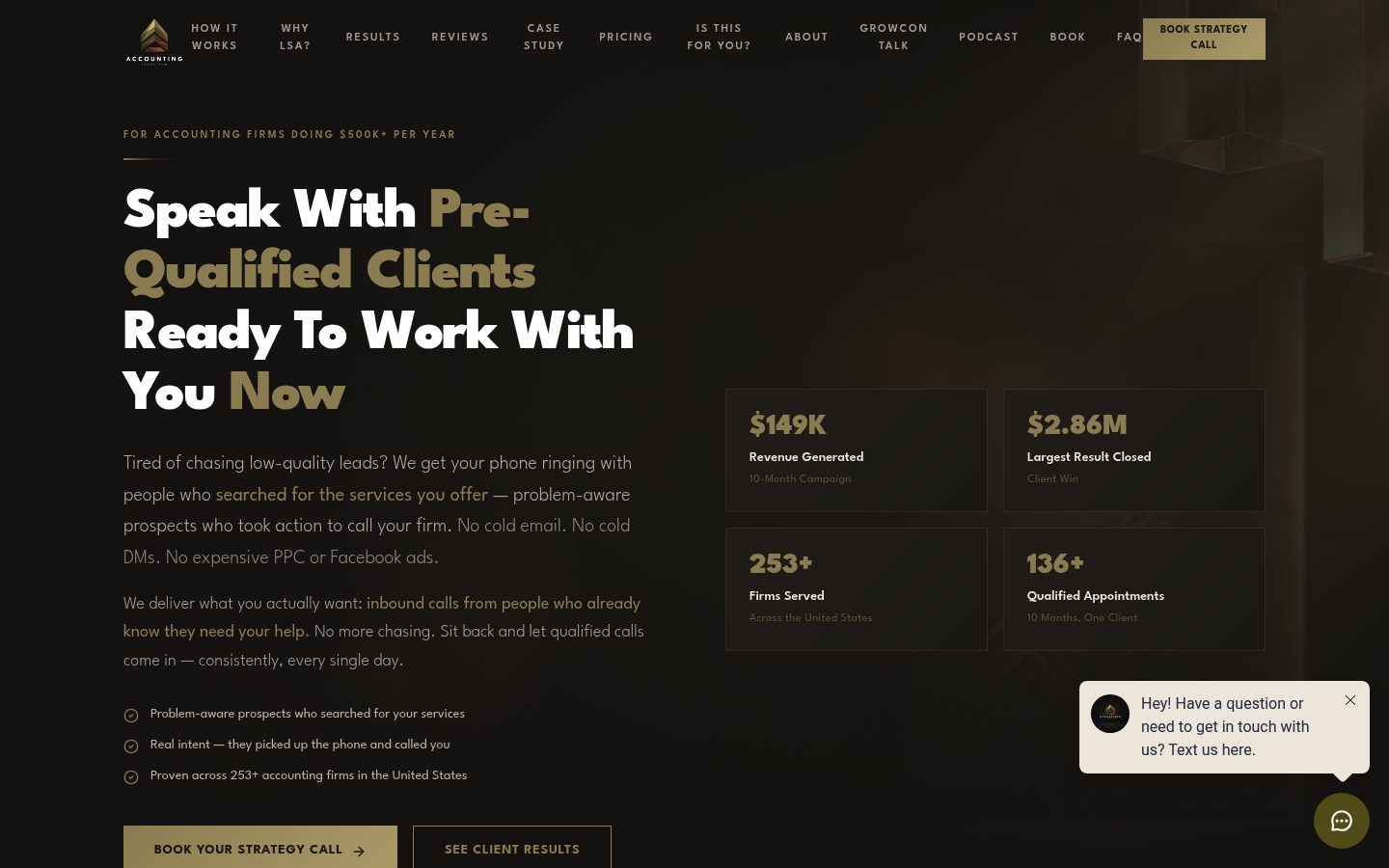 Accounting Leads Now website preview