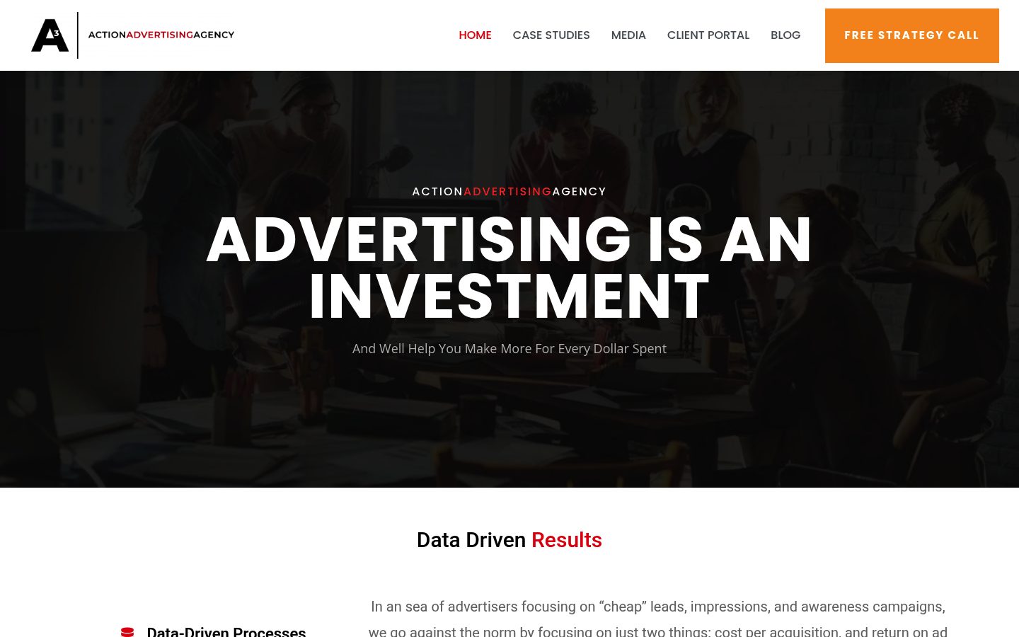Action Advertising Agency website preview