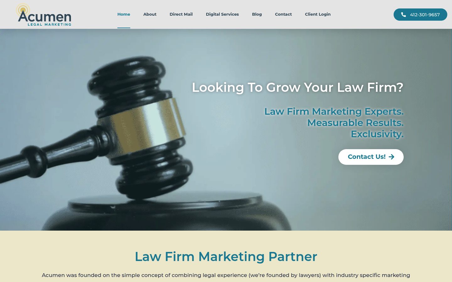 Acumen Legal Marketing website preview