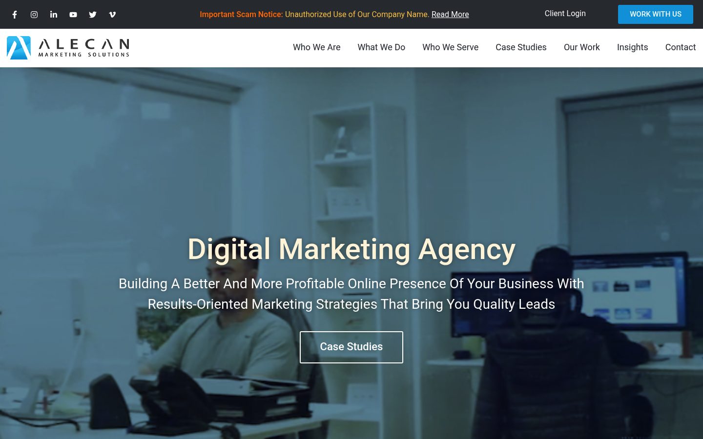 Alecan Marketing Solutions website preview