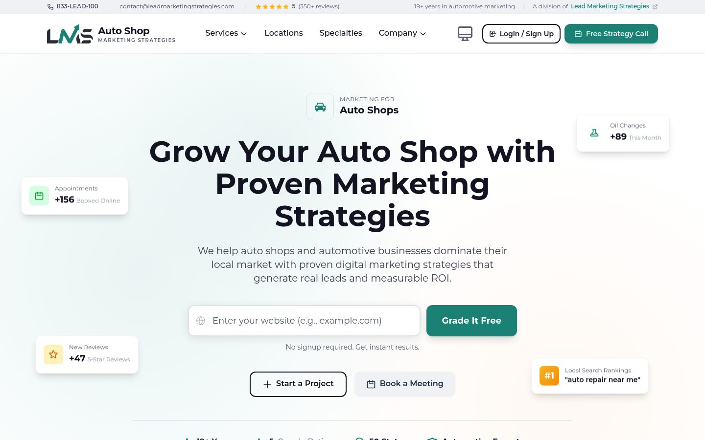 Auto Shop Marketing Strategies website preview