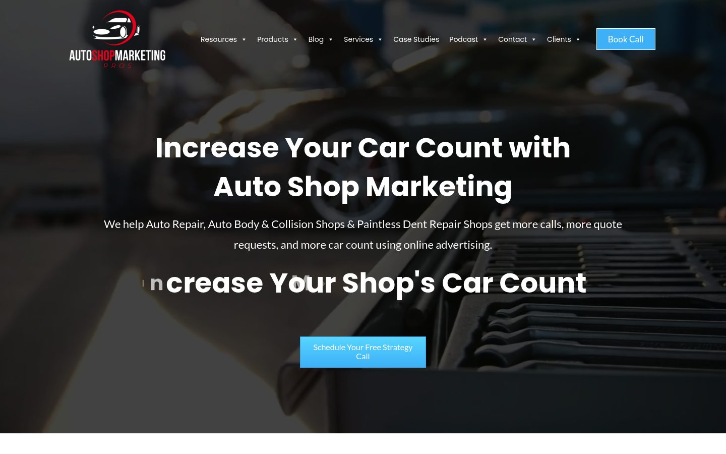 Autoshop Marketing Pros website preview