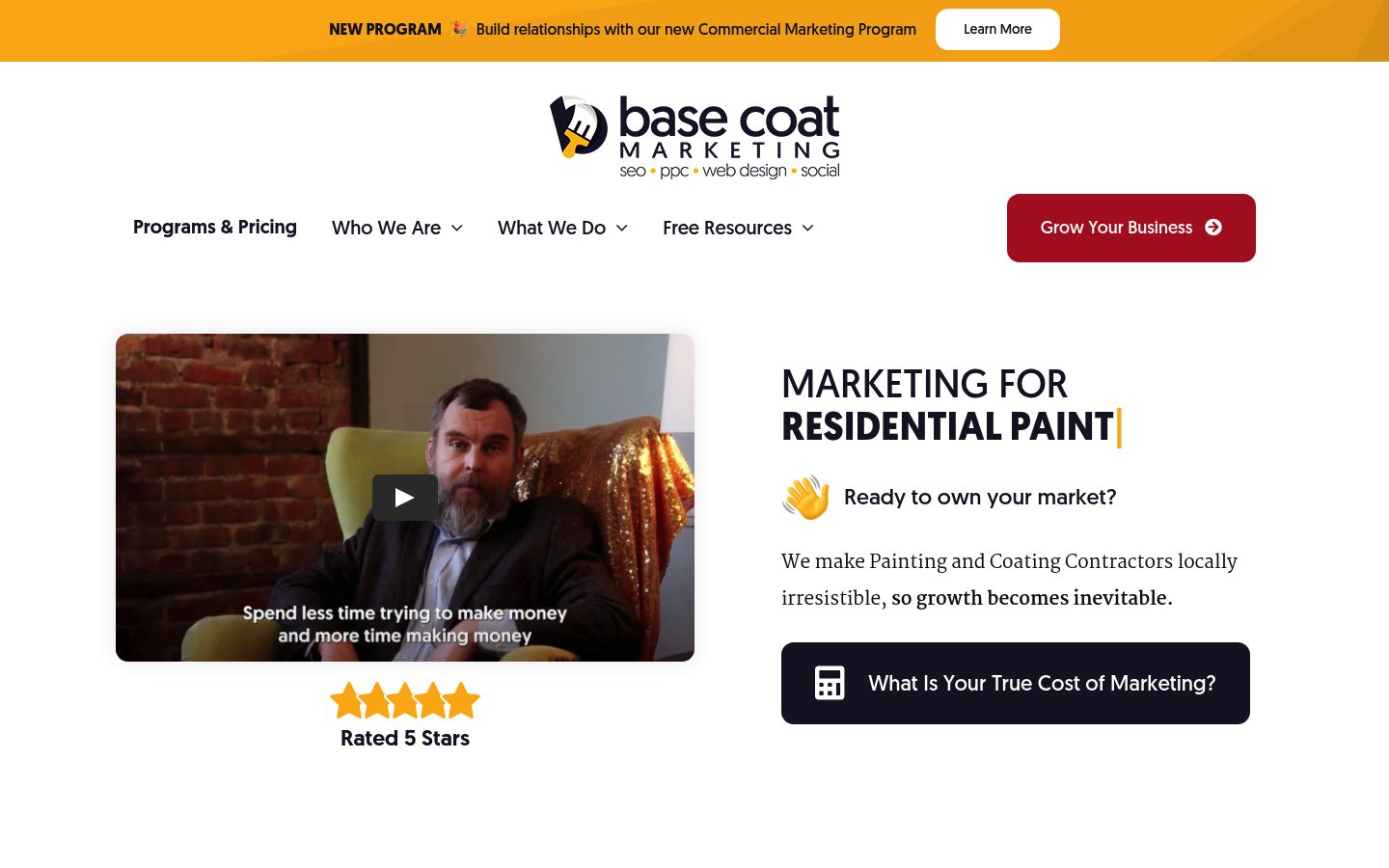 Base Coat Marketing website preview