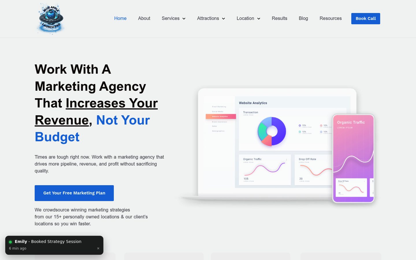 Blue Apple Launchpad website preview