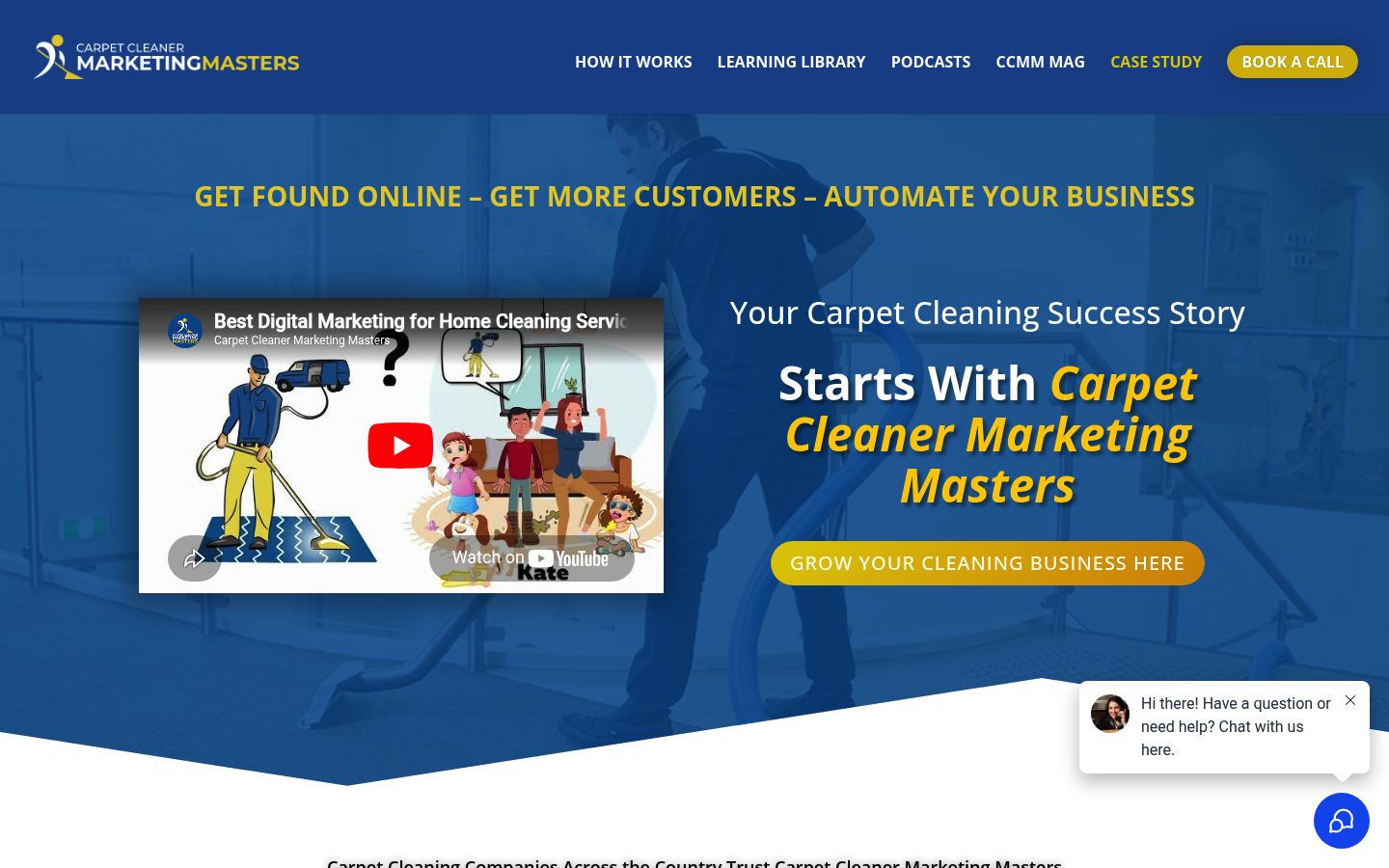 Carpet Cleaner Marketing Masters website preview