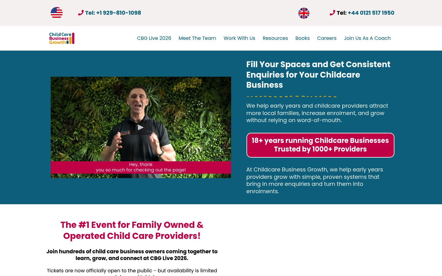 Child Care Business Growth website preview