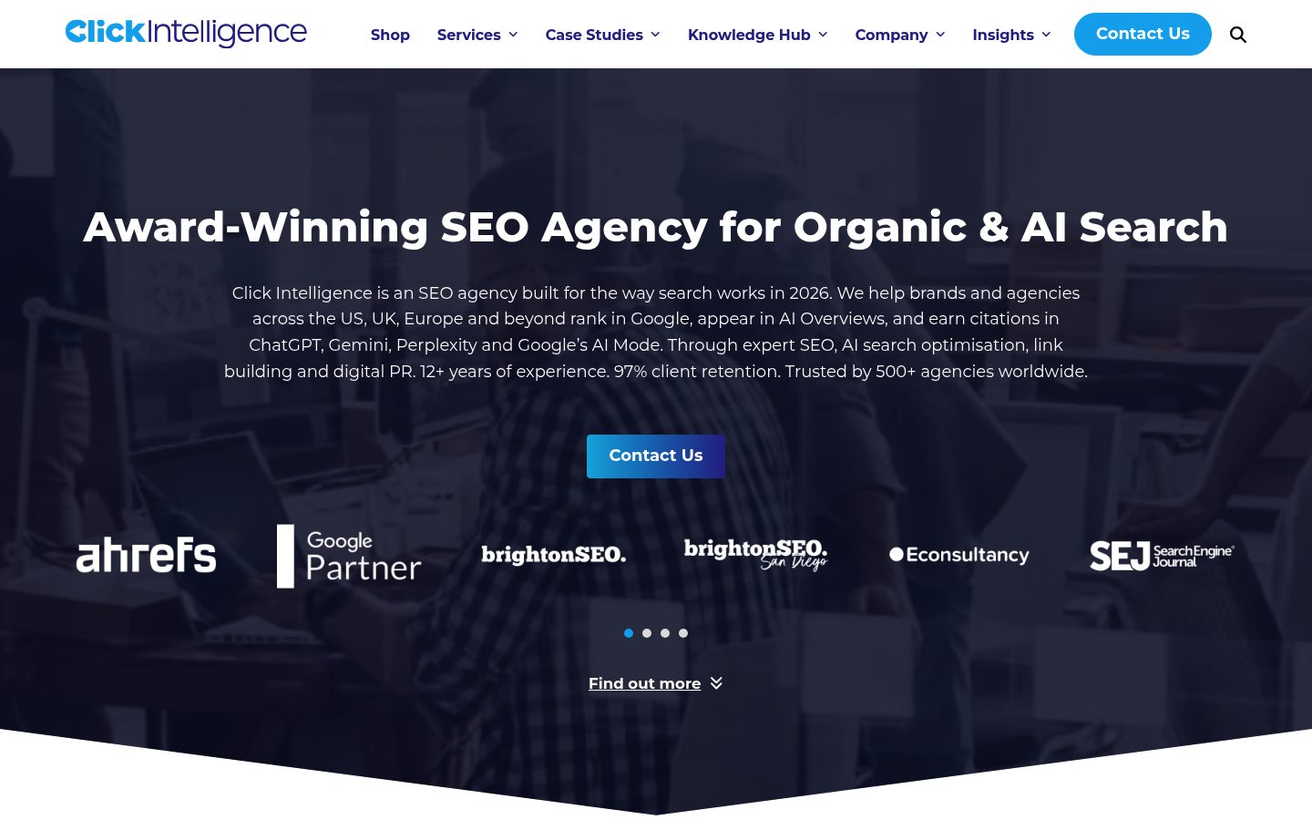 Click Intelligence website preview