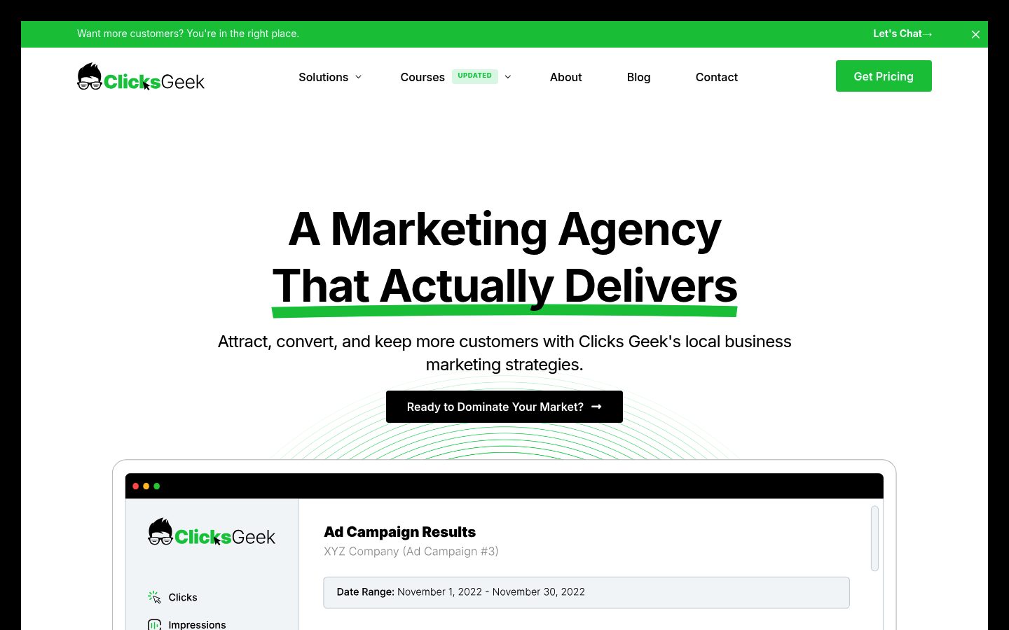 Clicks Geek, Inc. website preview