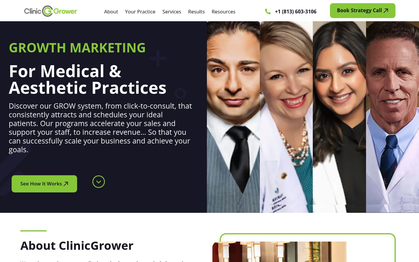 Clinic Grower website preview