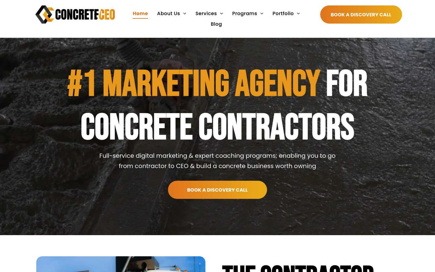 Concrete CEO website preview