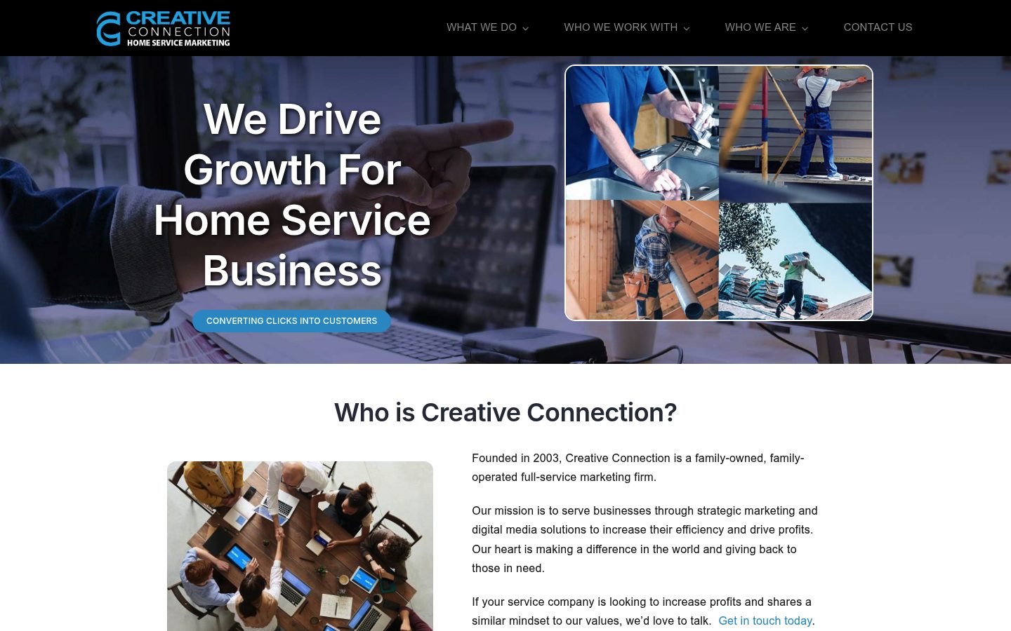 Creative Connection, Inc. website preview
