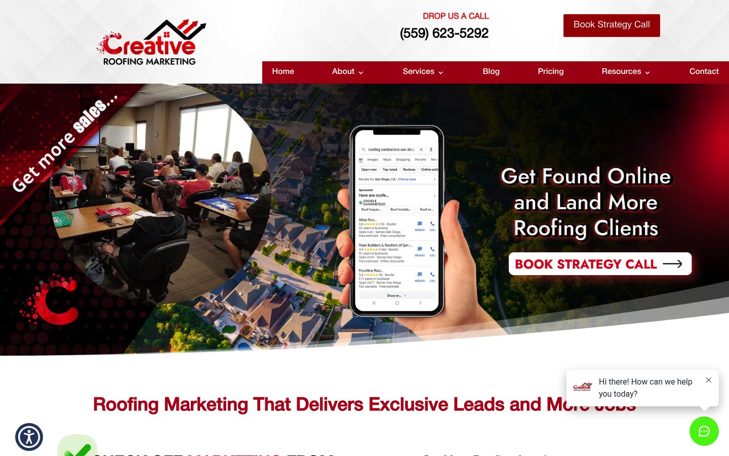 Creative Roofing Marketing website preview