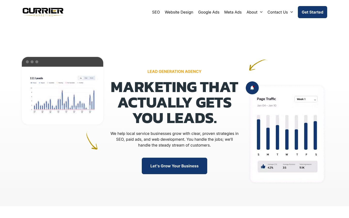 Currier Marketing website preview