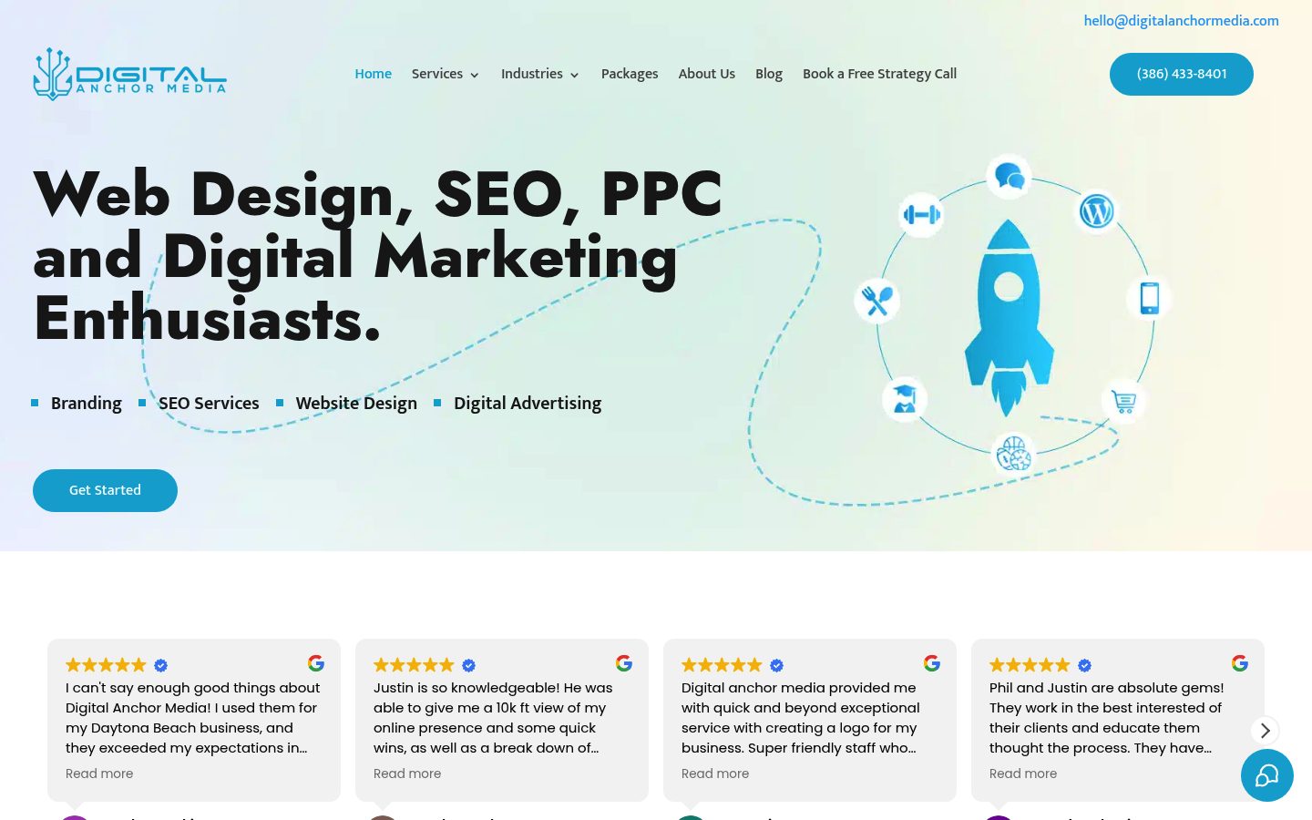 Digital Anchor Media/Arborist Marketing Pros - Partner of Justin Rademacher website preview