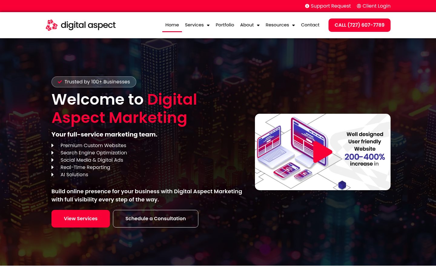 Digital Aspect Marketing Inc. website preview
