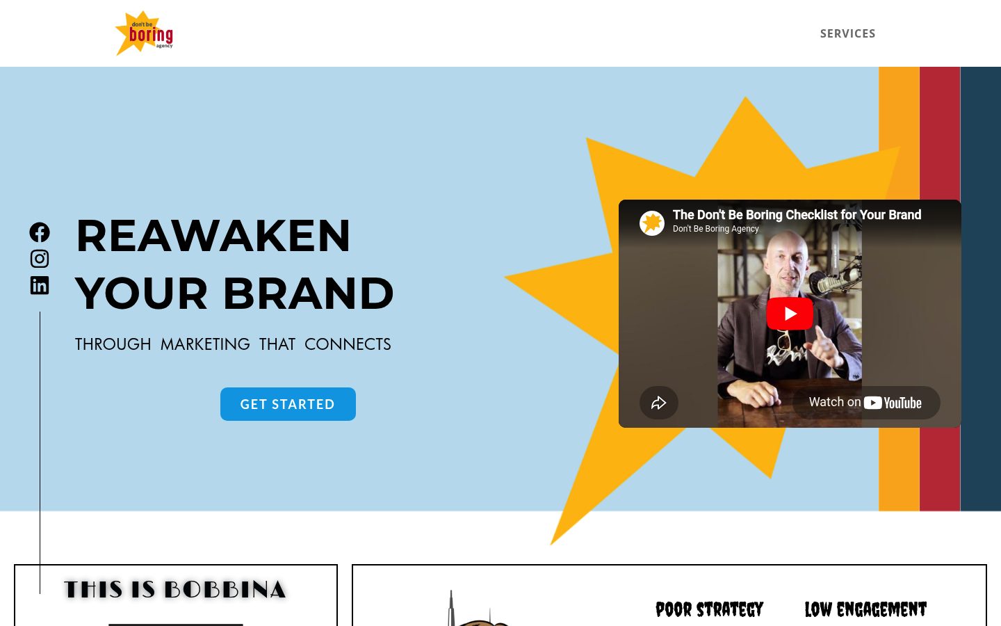 Don't Be Boring Agency website preview
