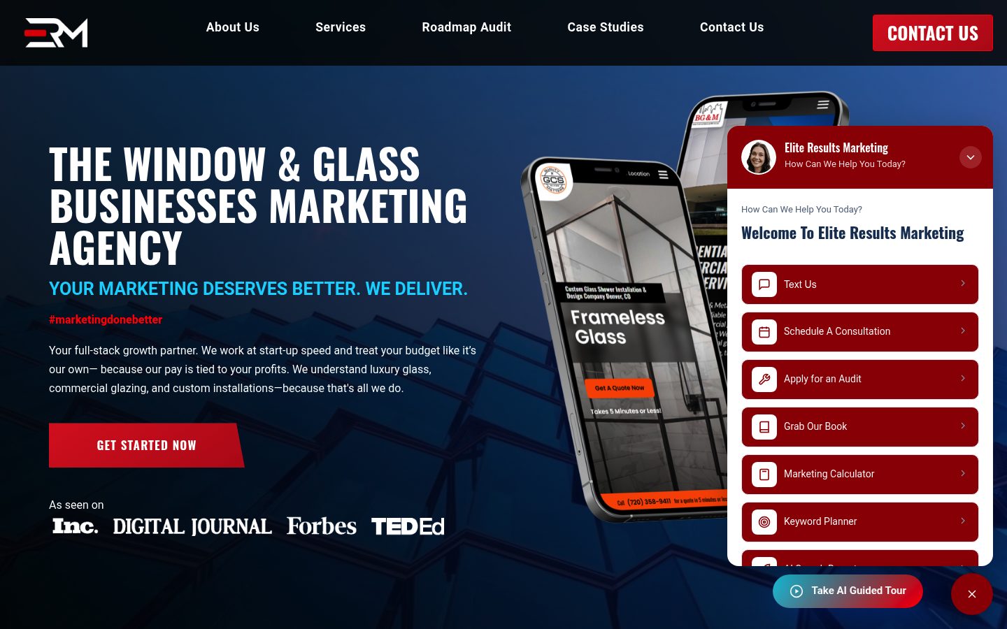 Elite Results Marketing website preview