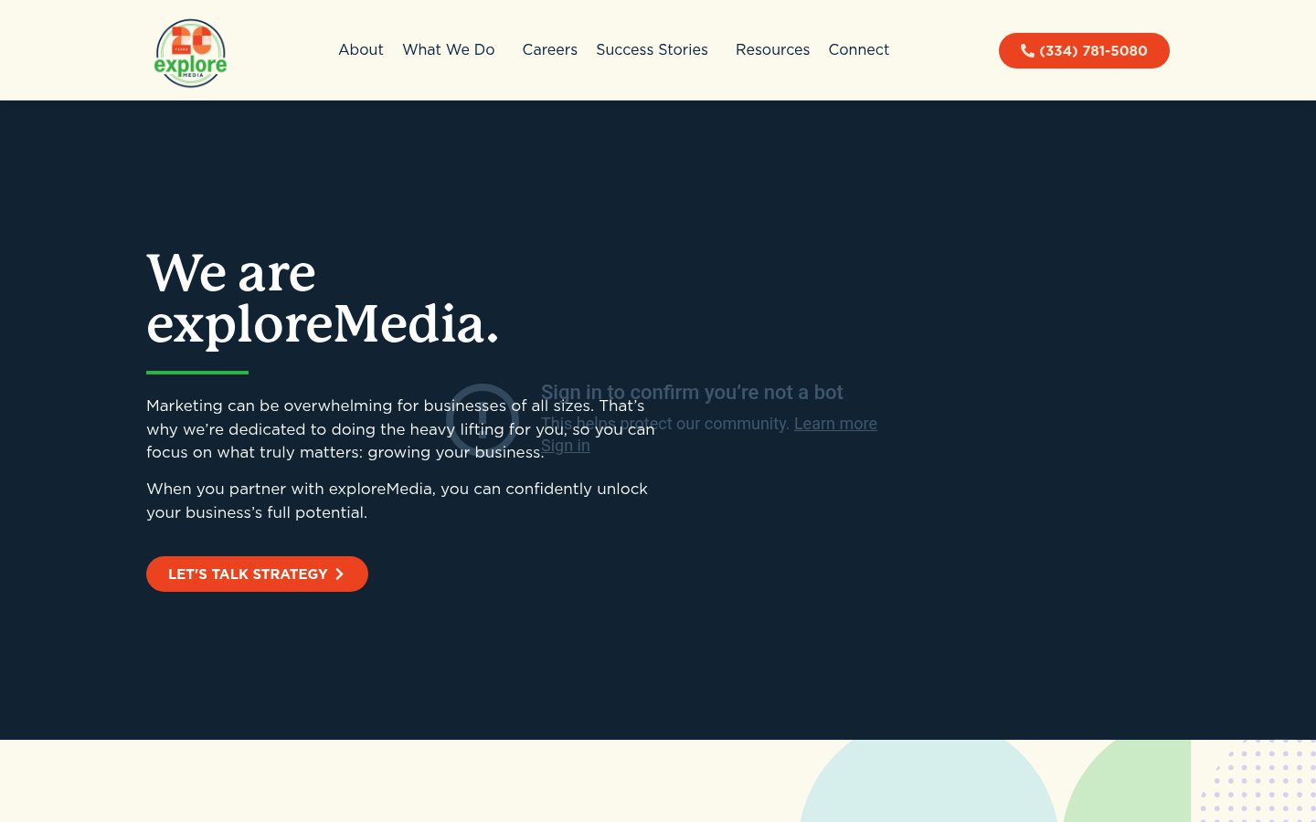 exploreMedia website preview