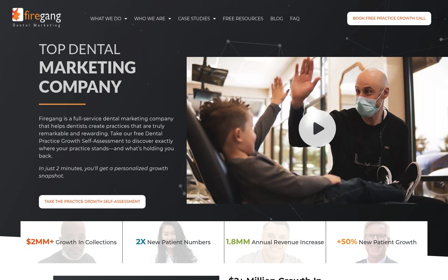 Firegang Dental Marketing website preview