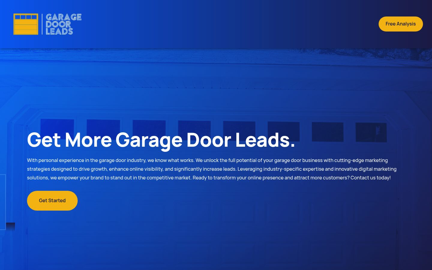 Garage Door Leads website preview