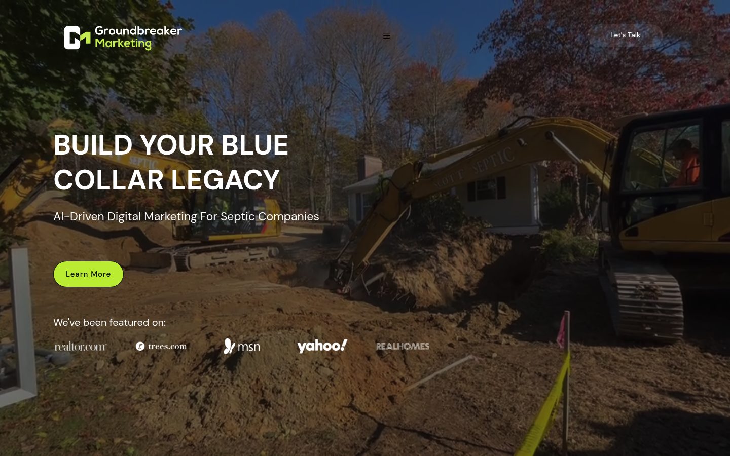 Ground Breaker Marketing website preview
