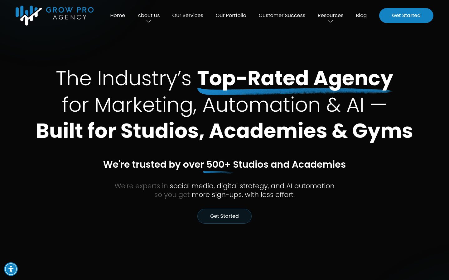 Grow Pro Agency website preview