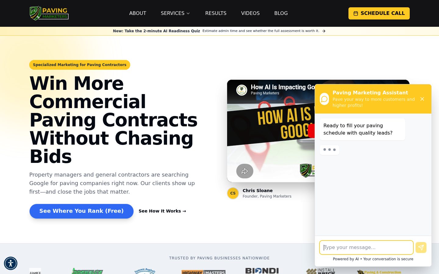 Heaviside Group / Paving Marketers website preview