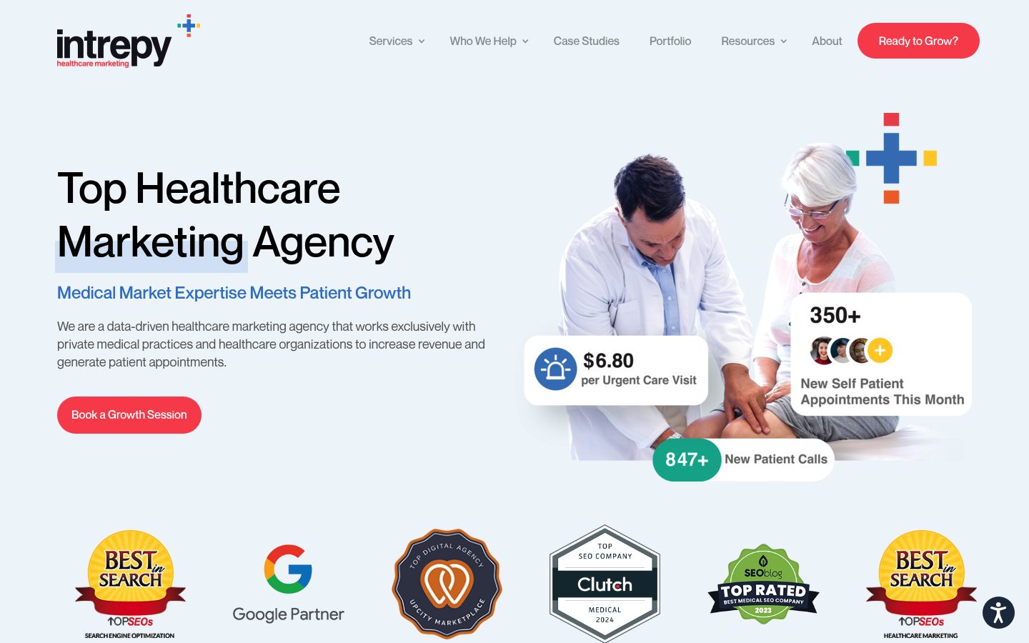 Intrepy Healthcare Marketing website preview