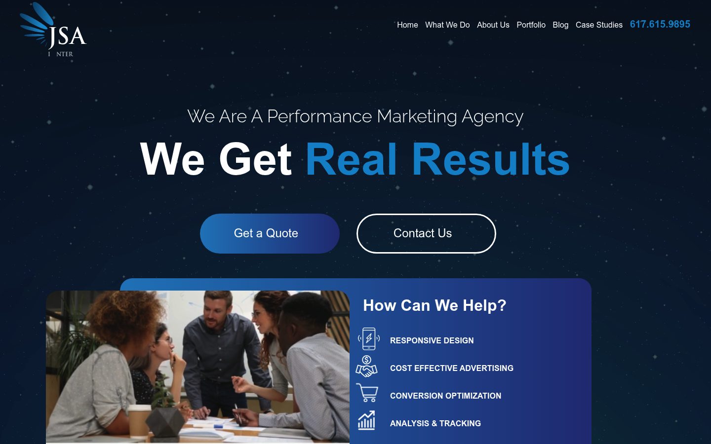 JSA Interactive Inc. website preview