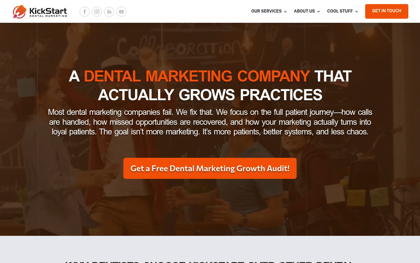 KickStart Dental Marketing website preview