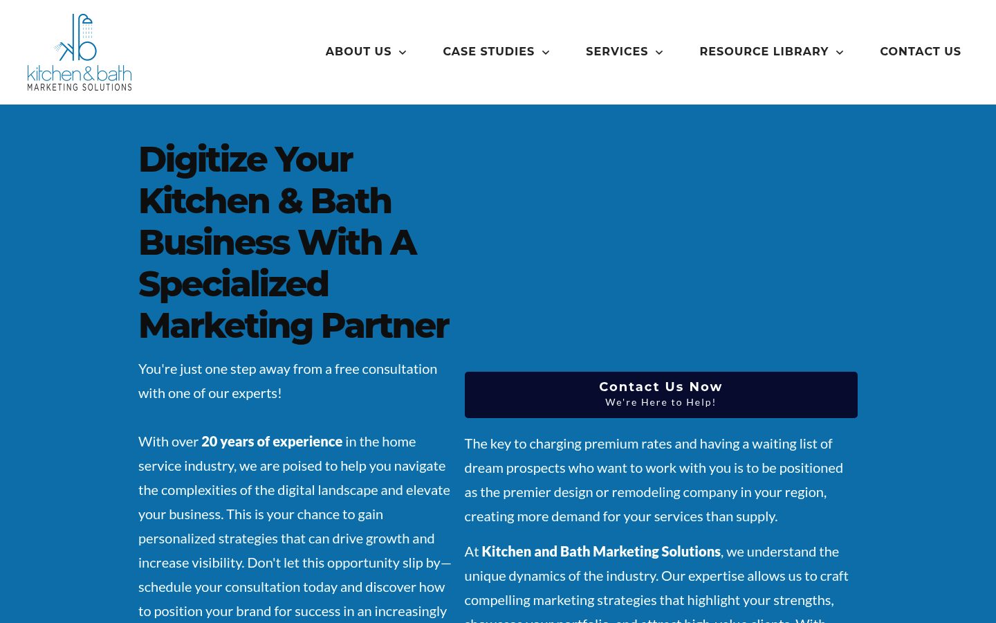 Kitchen & Bath Marketing Solutions website preview