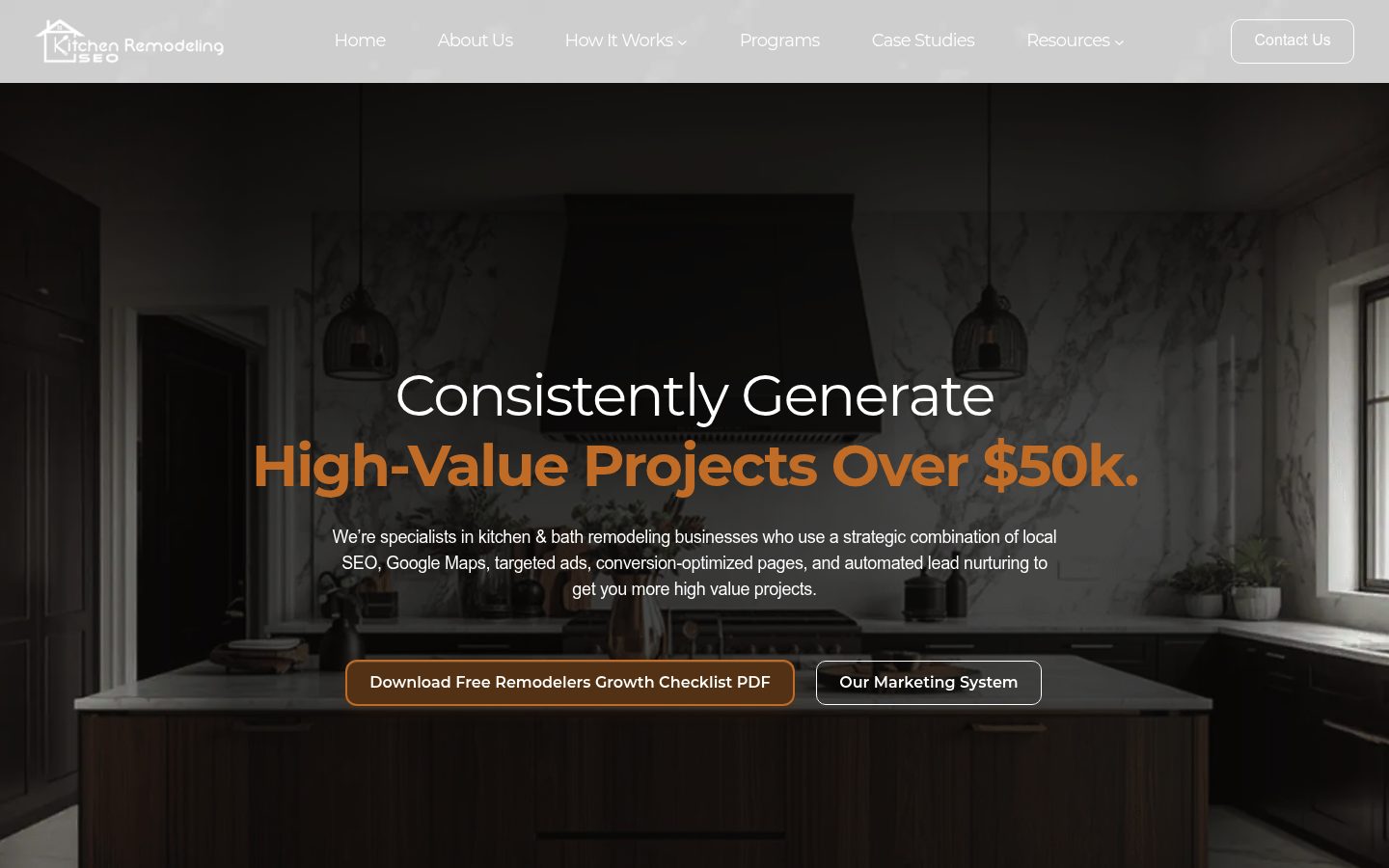 Kitchen Remodeling SEO website preview