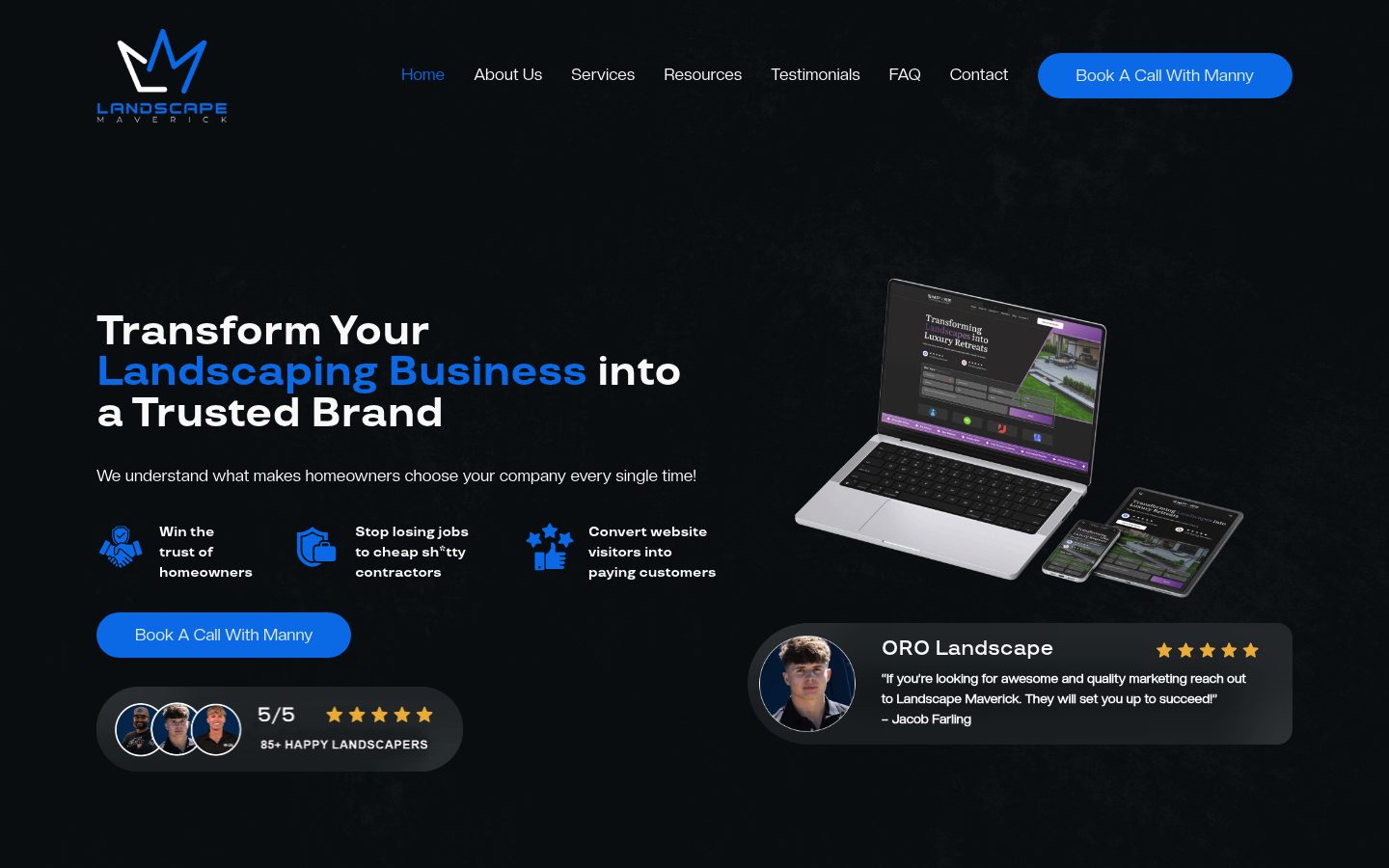 Landscape Maverick website preview