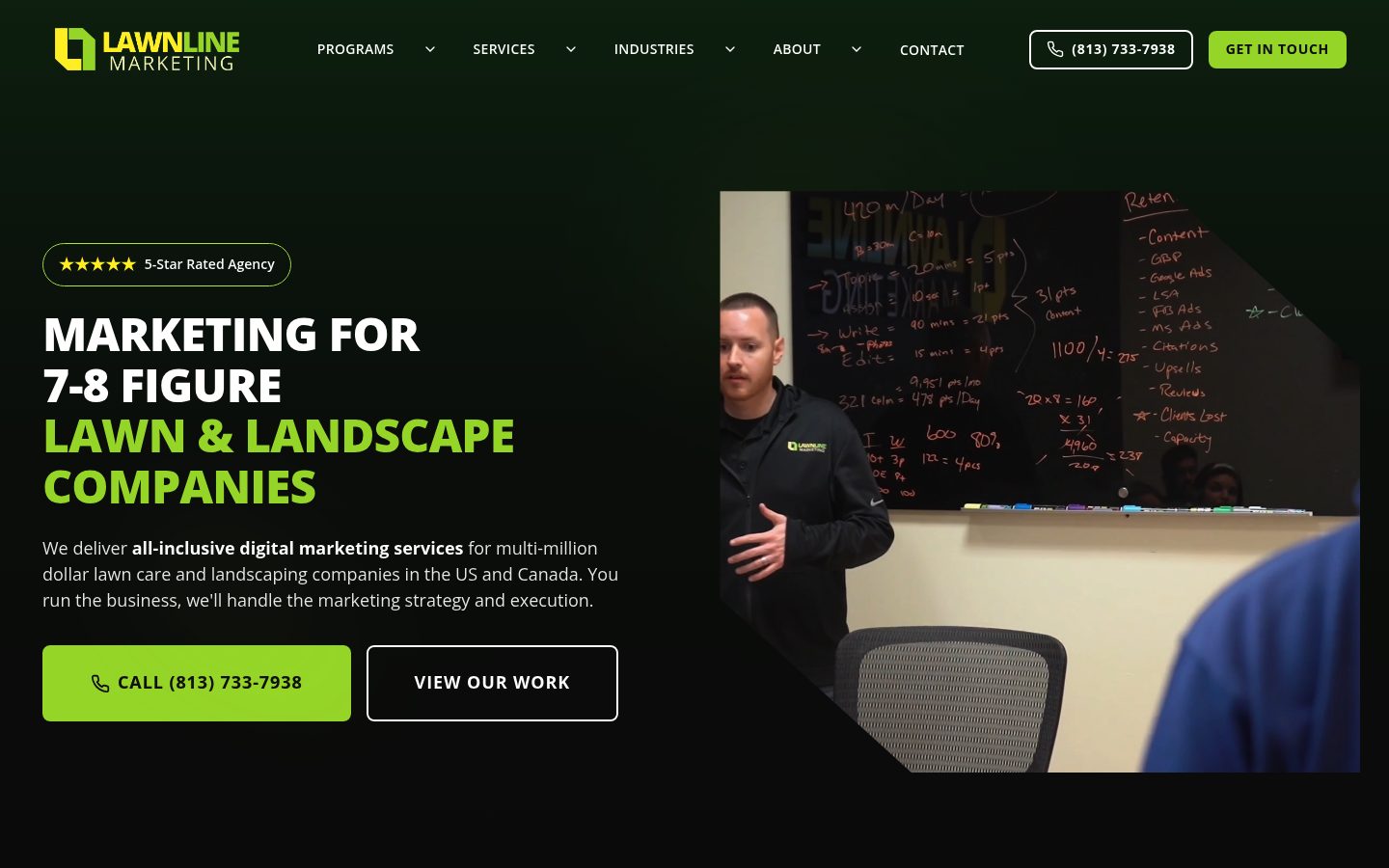Lawnline Marketing website preview