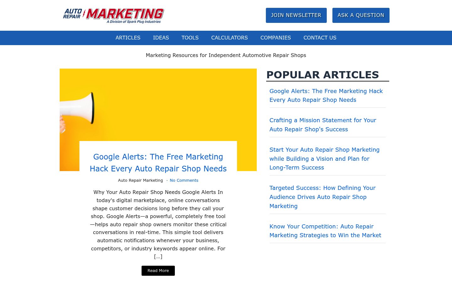Lift Auto Repair Marketing website preview
