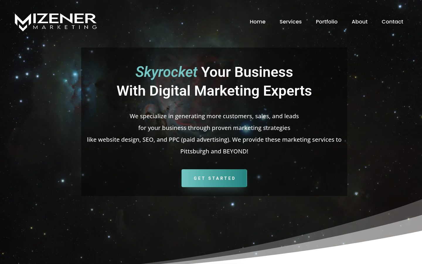 Mizener Marketing website preview