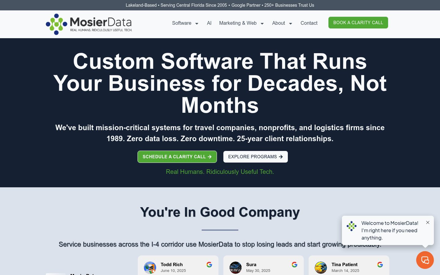 MosierData website preview
