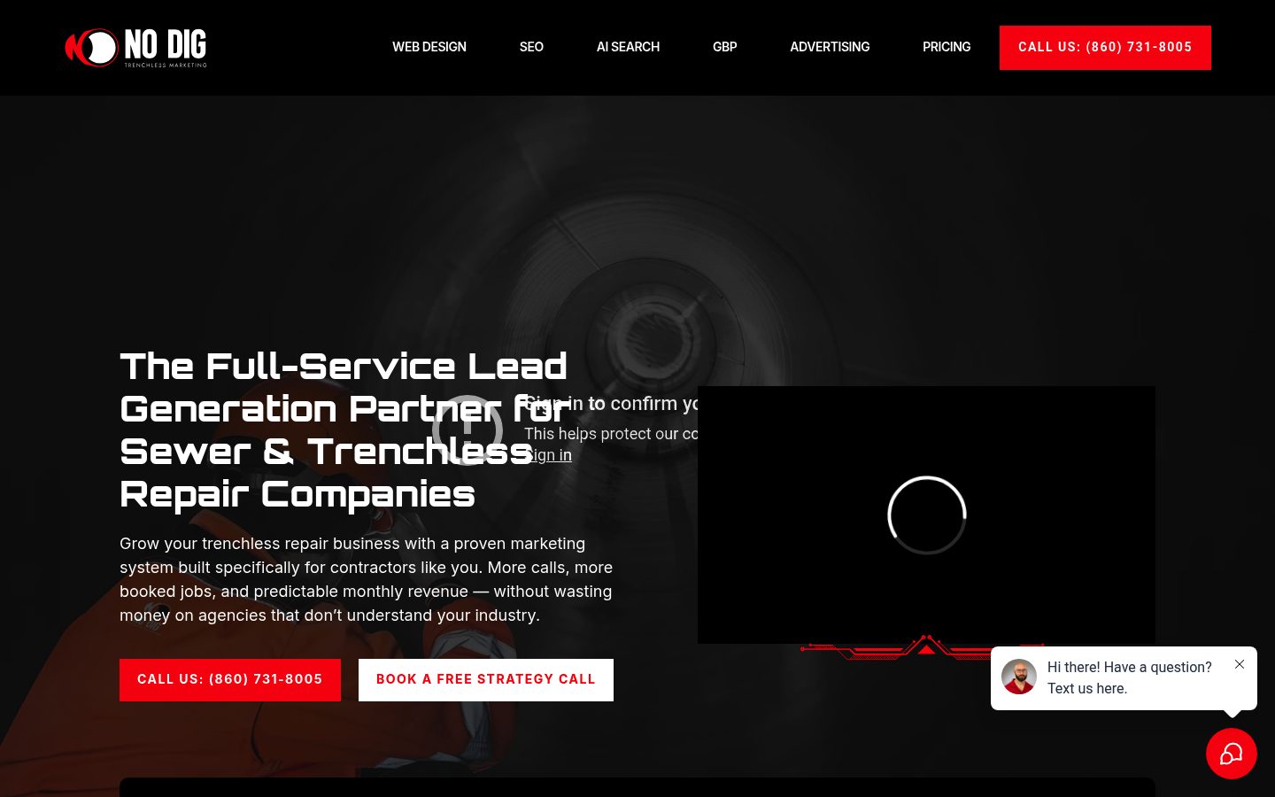 No Dig Trenchless Marketing website preview