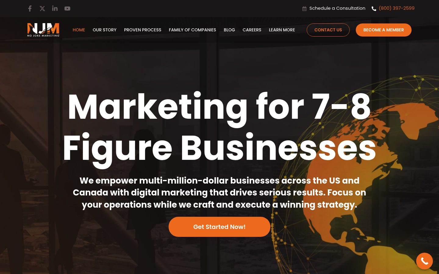 No Joke Marketing website preview