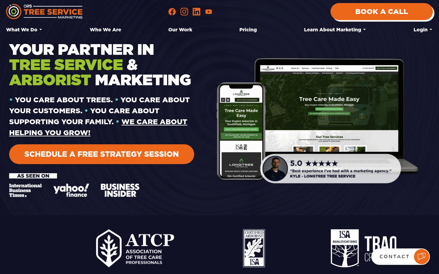 Orb Tree Service Marketing website preview