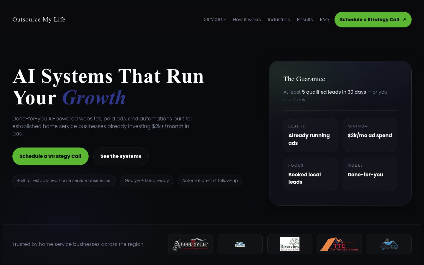 Outsource My Life website preview