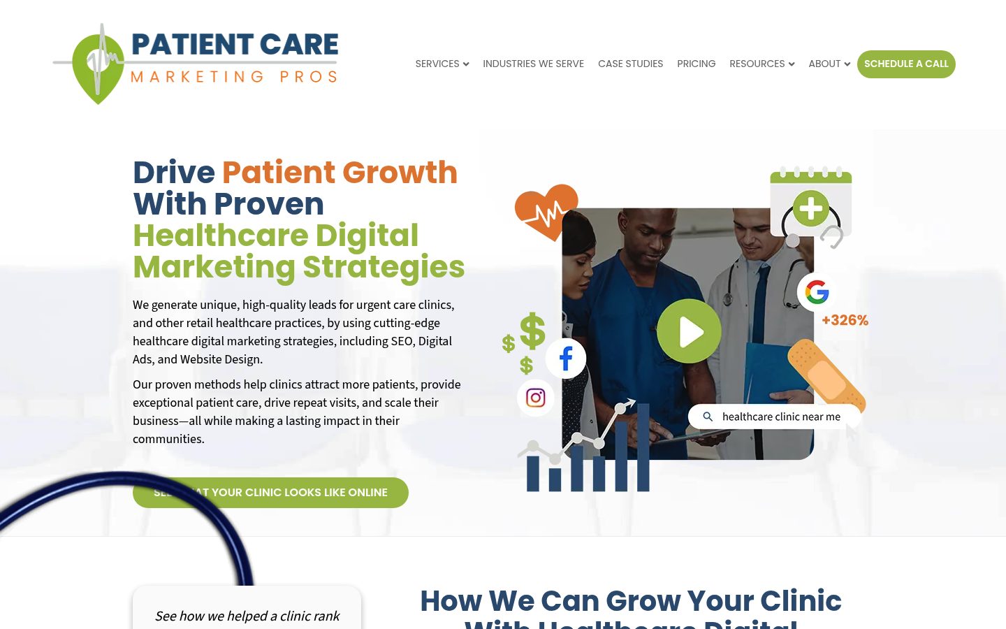 Patient Care Marketing Pros website preview