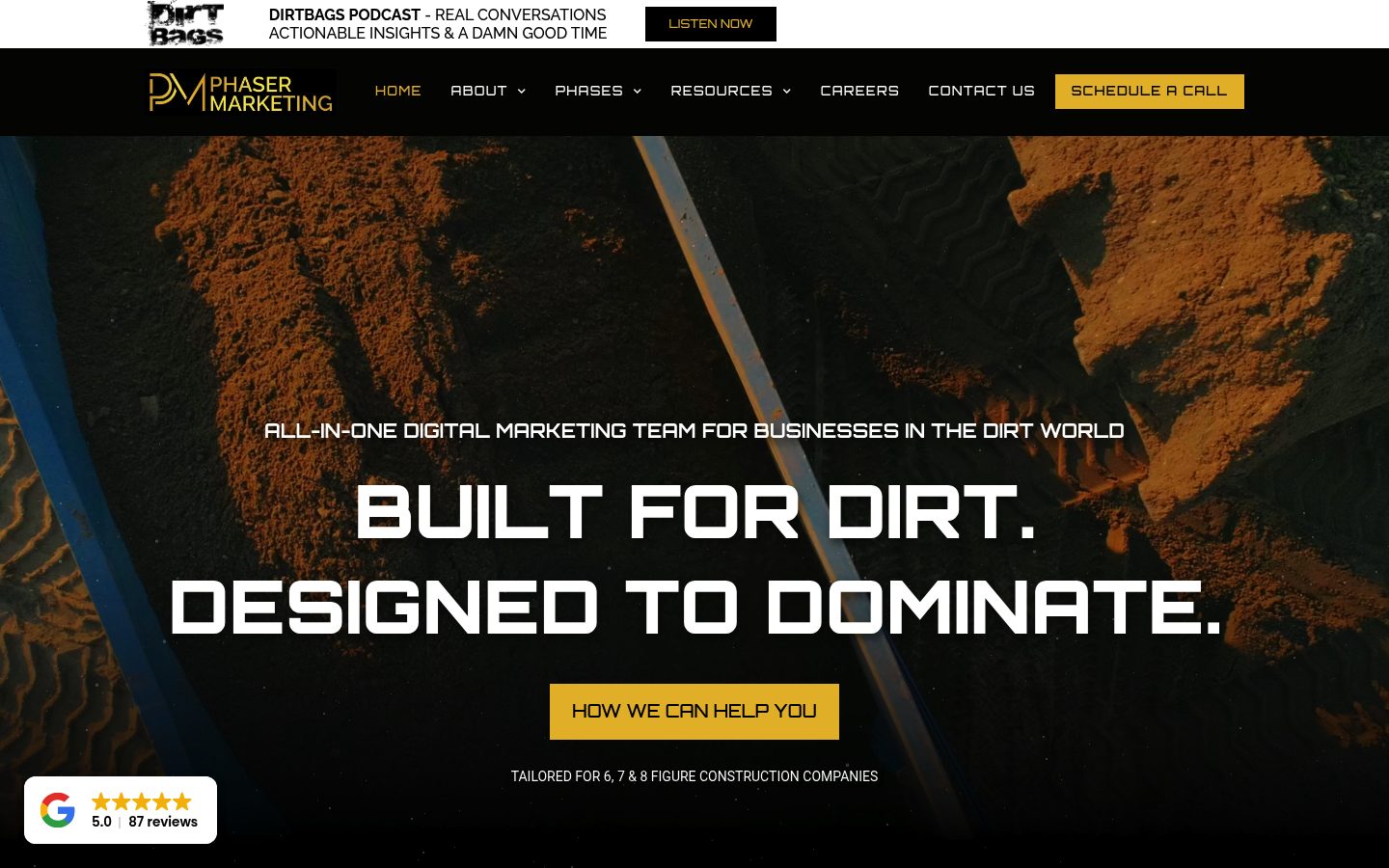 Phaser Marketing website preview
