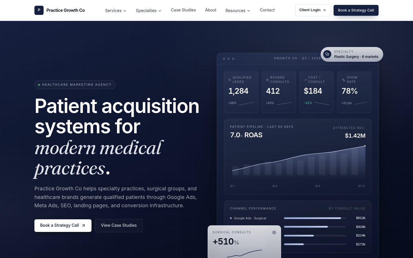 Practice Growth Co website preview