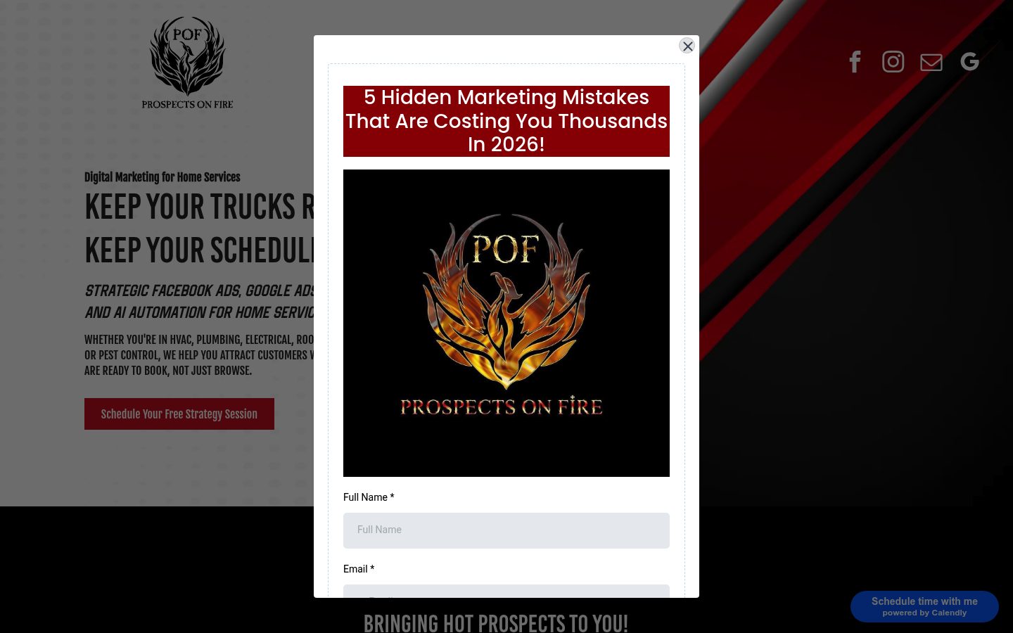 Prospects On Fire website preview