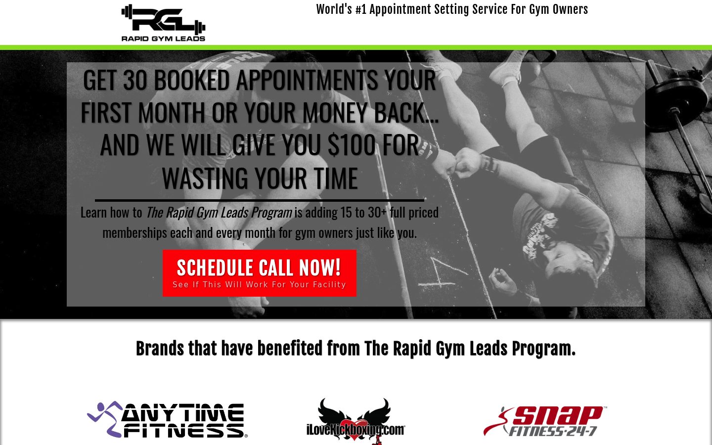 Rapid Gym Leads website preview