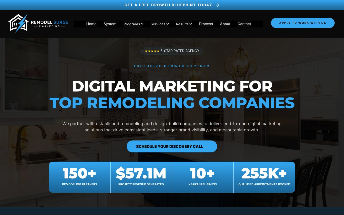 Remodel Surge Marketing website preview