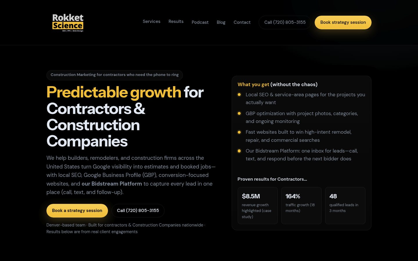 Rokket Science website preview